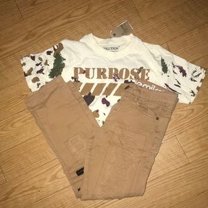 Khaki pants with Tee shirt for Boy
